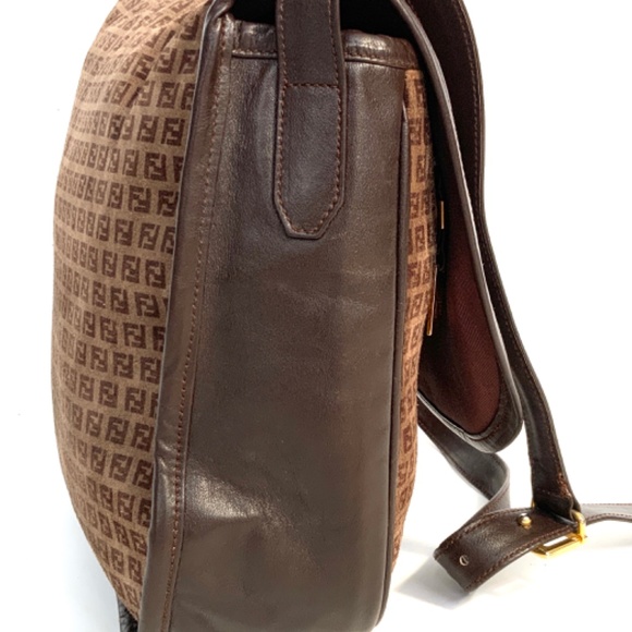 Vintage Original Fendi Suede and Leather Monogram Shoulder Bag 1980’s - Picture 6 of 11
